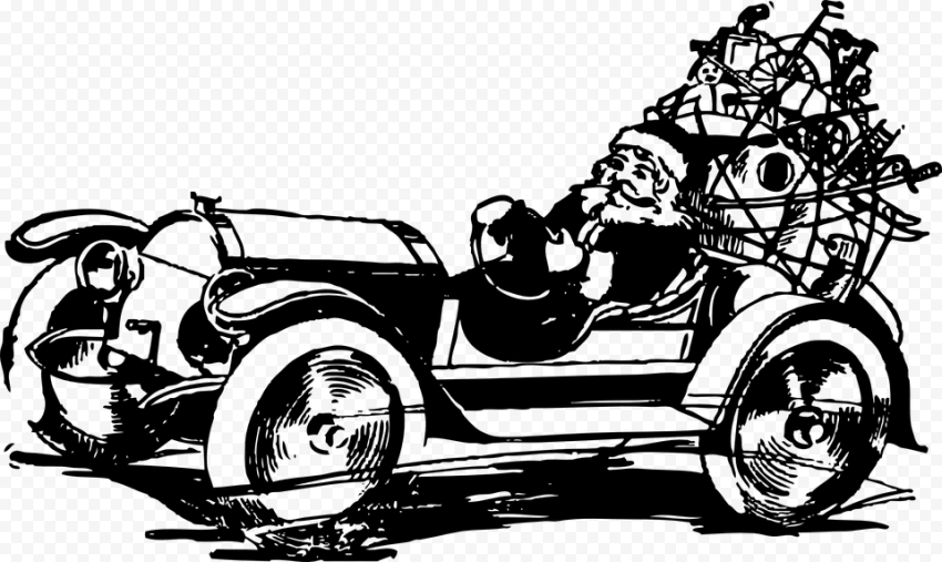 Santa Claus Car Clipart