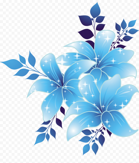 Blue lily flower illustration, Blue flower Blue flower, blue flower, watercolor Painting, blue,