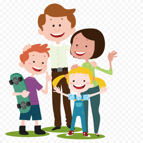 girl and boy illustration, Family Cartoon, cartoon family, cartoon Character, child, hand 