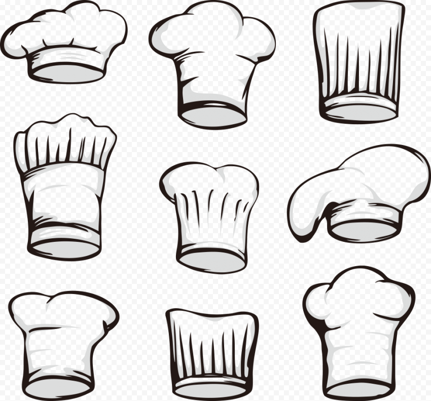 Chefs uniform Hat graphy, chef hat Daquan, hat Vector, monochrome, happy Birthday 