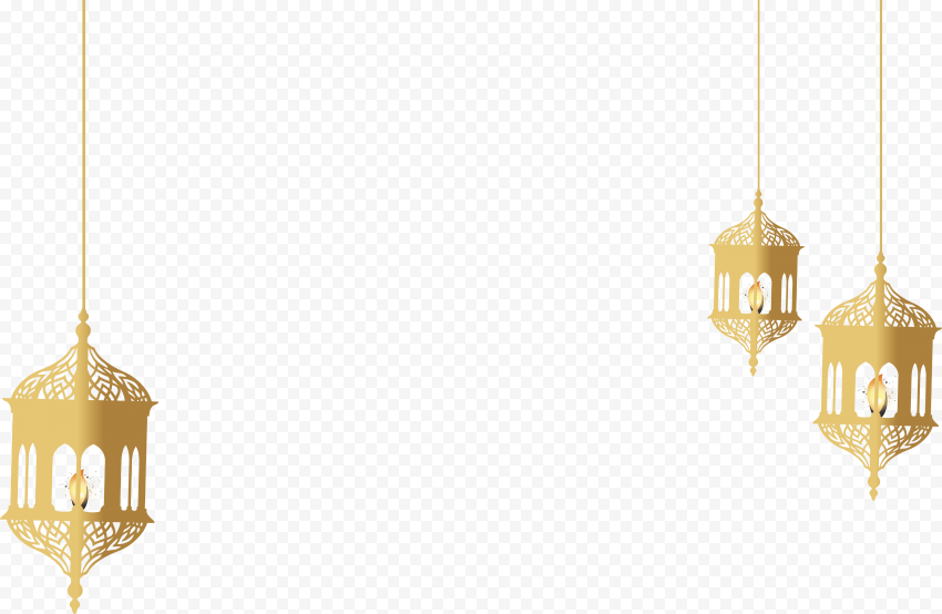 three hanging candle lantern illustration, Yellow Lighting Pattern, Golden religious holiday lamp ornaments, golden Frame, christmas Ornaments, lamp