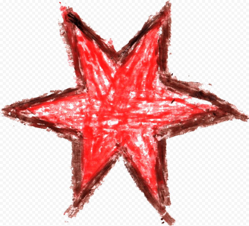 crayon star drawing red
