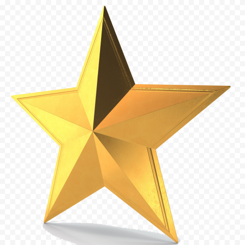 3D Gold Star Yellow Right View   2048x2048