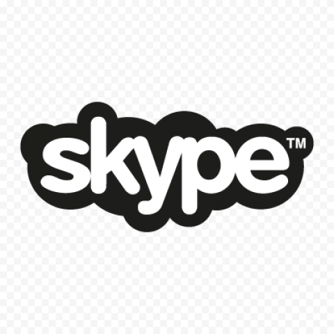 skype transparent Black logo