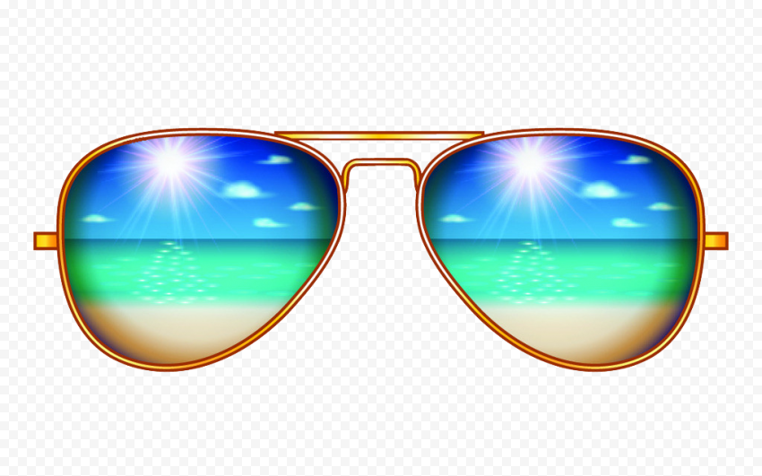 gold colored framed sunglasses, Sunscreen Aviator sunglasses, Creative aviator sunglasses illustration, blue, fashion, accessories