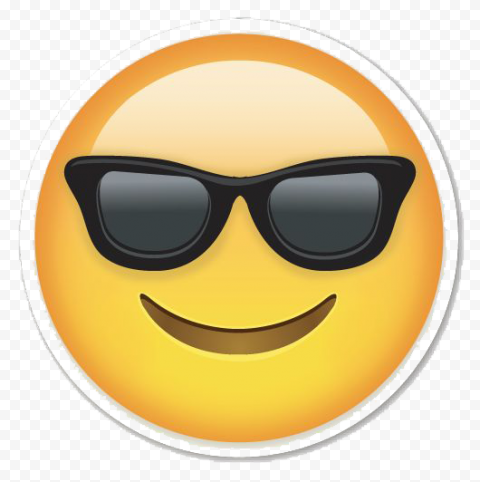Emoticon wearing sunglasses sticker, Smiley Emoticon Emoji, Sunglasses Emoji s, orange, sticker, glasses 