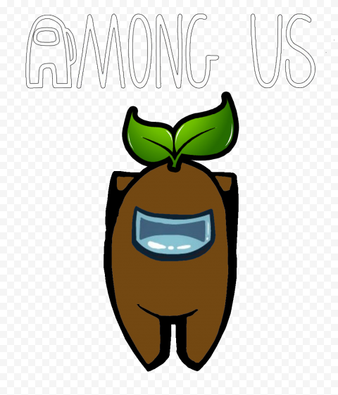 among us character with leaf hat image png