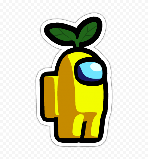 yellow among us character with leaf hat crewmate yellow among us character with leaf hat, among us yellow crewmate with leaf hat 