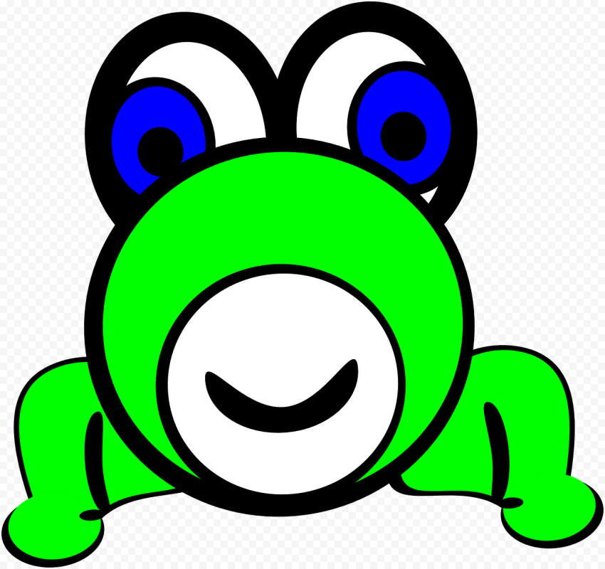 Frog, Animal, Amphibian, Green, Face, Cartoon, Funny, png