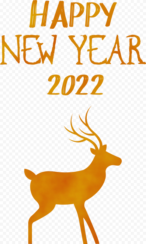 Happy New year 2022 Reindeer, antler, png