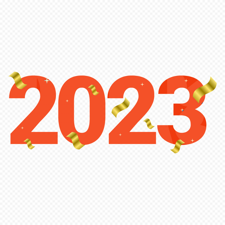 Orange 3D 2023 Text Numbers PNG