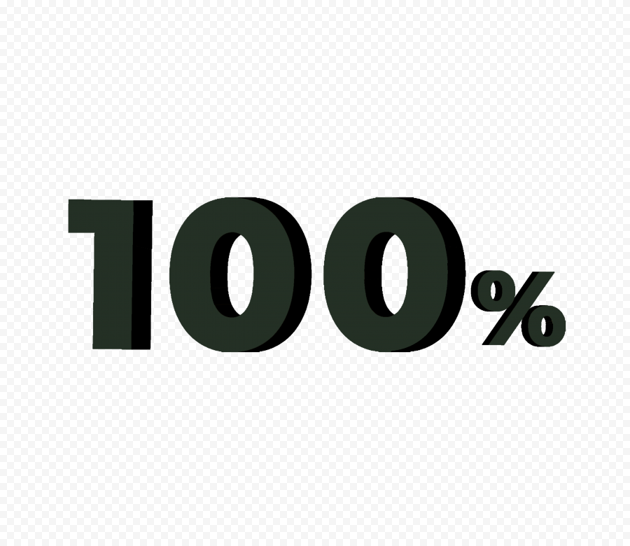 100 Percent 3d black Number Text PNG