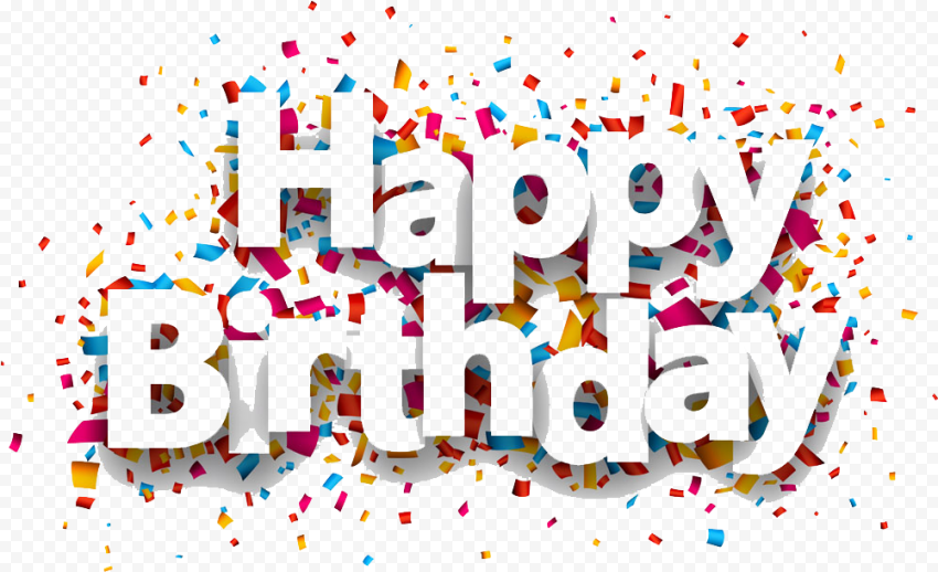 happy birthday with confetti design happy birthday confetti png