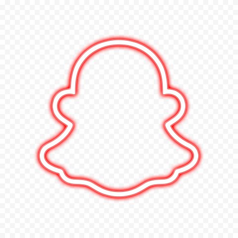 HD Red Snapchat Neon Logo PNG   2456x2456