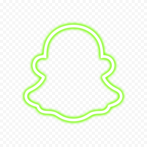 HD Green Snapchat Neon Logo PNG   2456x2456