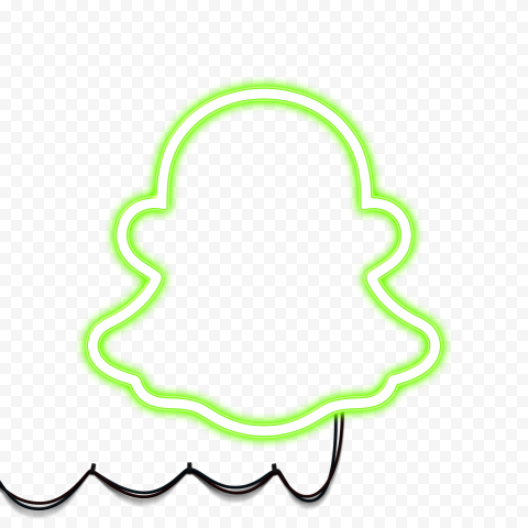 HD Green Snapchat Neon Logo With El Wire PNG   2456x2456