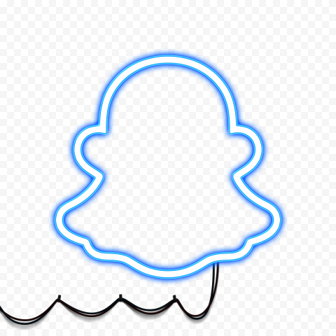 HD Blue Snapchat Neon Logo With El Wire PNG   2456x2456