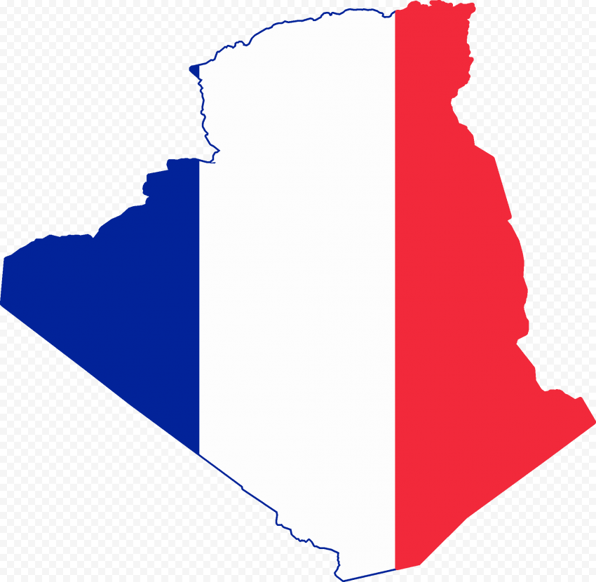 French Algeria Flag Map Flag Map Of Algeria