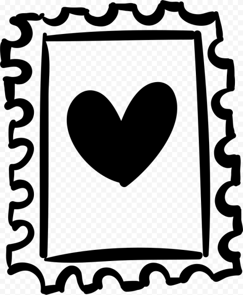 Stamp With Heart Drawing Comments   Heart Drawing Stamp, HD Png Download