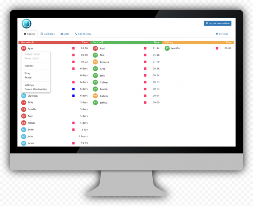 Call Centre Computer Screen Clipart Enamel Paint Testor   Call Center Agent Monitoring, HD Png Download