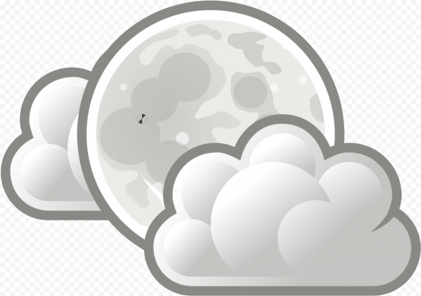 How To Set Use Tango Weather Few Clouds Night Clipart   Moon With Clouds Clipart, HD Png Download