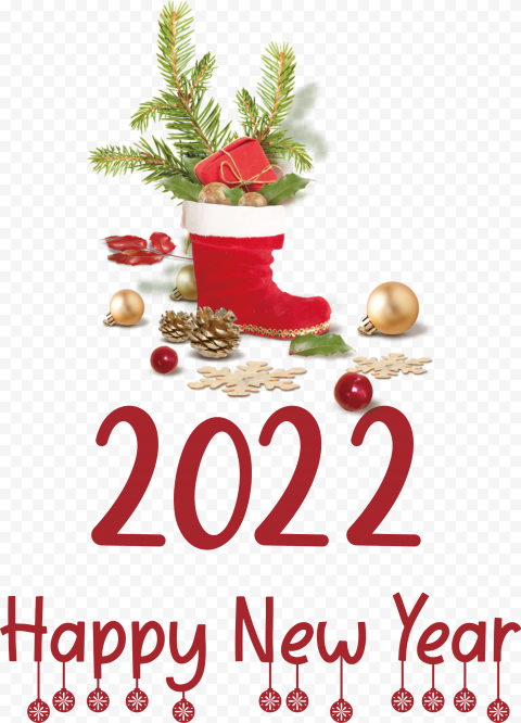 2022 Happy New Year, Bauble, Christmas Tree, Natural Food, Holiday Ornament, png