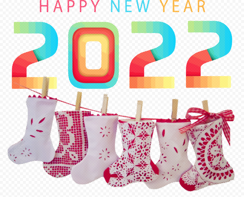 2022 Happy New Year 2022 New Year 2022, Christmas Day, Wreath, Bauble, Sock, png