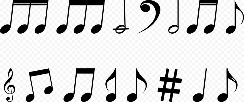 flourish music notes png banner library stock   musical notes silhouette PNG image with transparent background