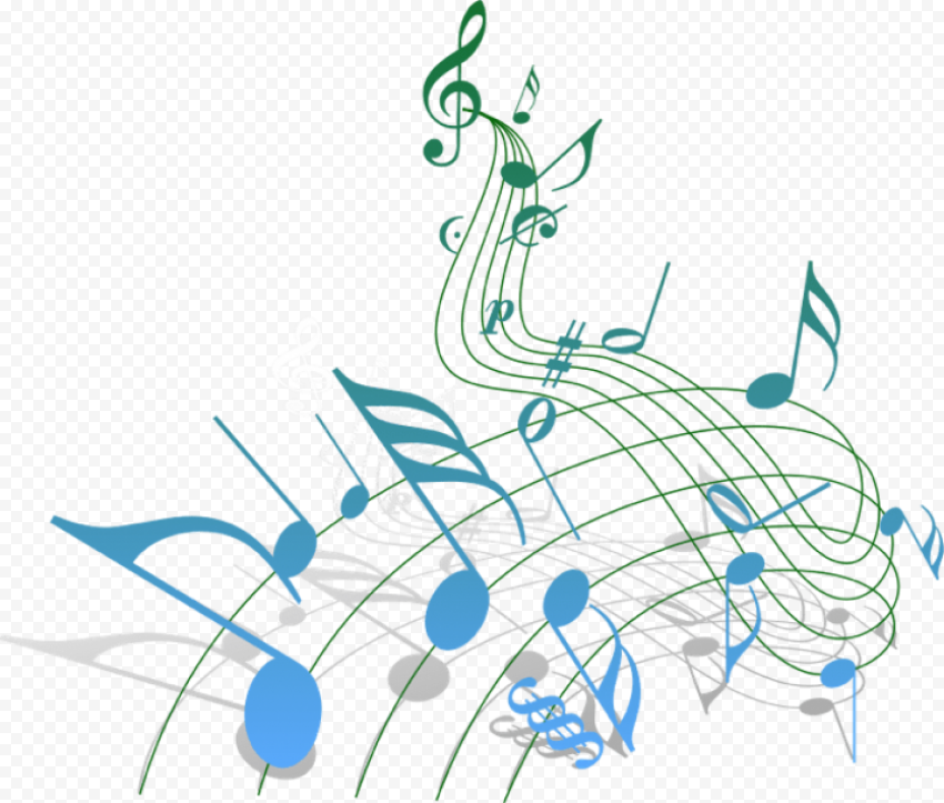 clipart transparent christmas musical notes clipart   blue and green music notes PNG image with transparent background