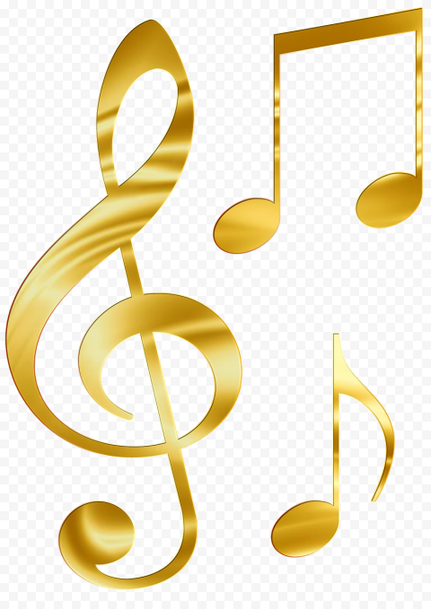 Gold g clef illustration, Musical note Sheet Music Music, music notes, text, gold, sticker png
