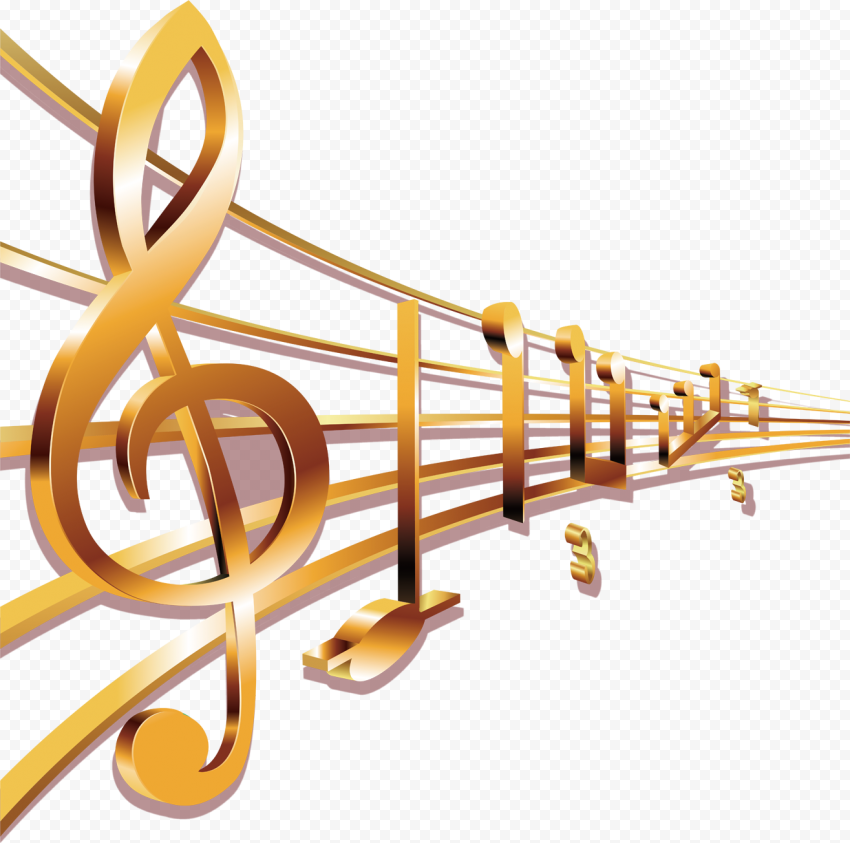 Brown musical notes illustration, Musical note Sheet music, Golden note, text, poster, gold png