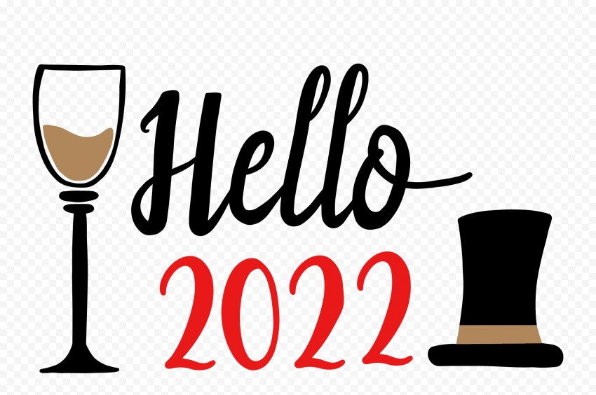 HD Hello 2022 Happy New Year Illustration PNG