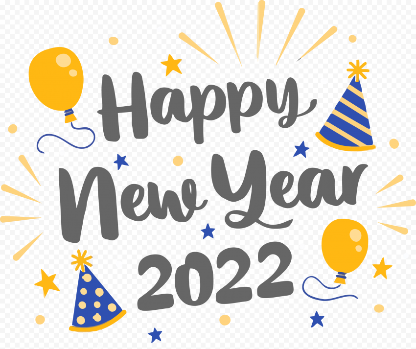 Happy New Year 2022 Calligraphy Illustration PNG Image