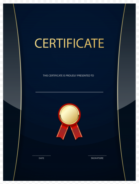 Template Form Academic certificate Résumé, Dark Blue Certificate Template, Certificate template, cdr, text png