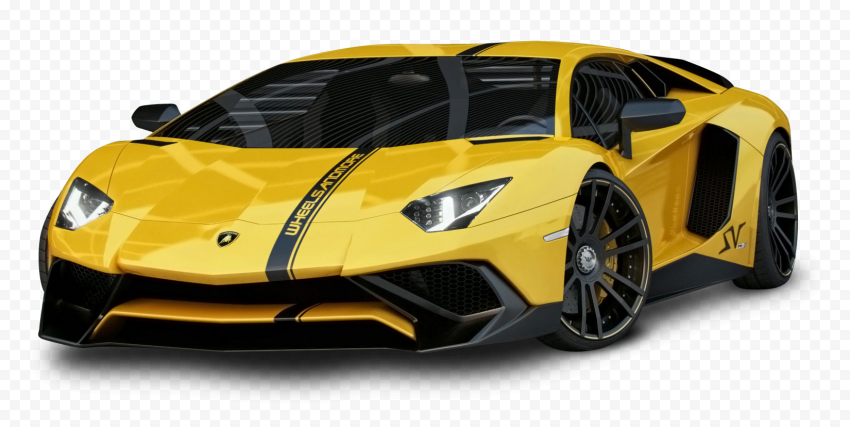 Yellow Lamborghini Aventador PNG Image