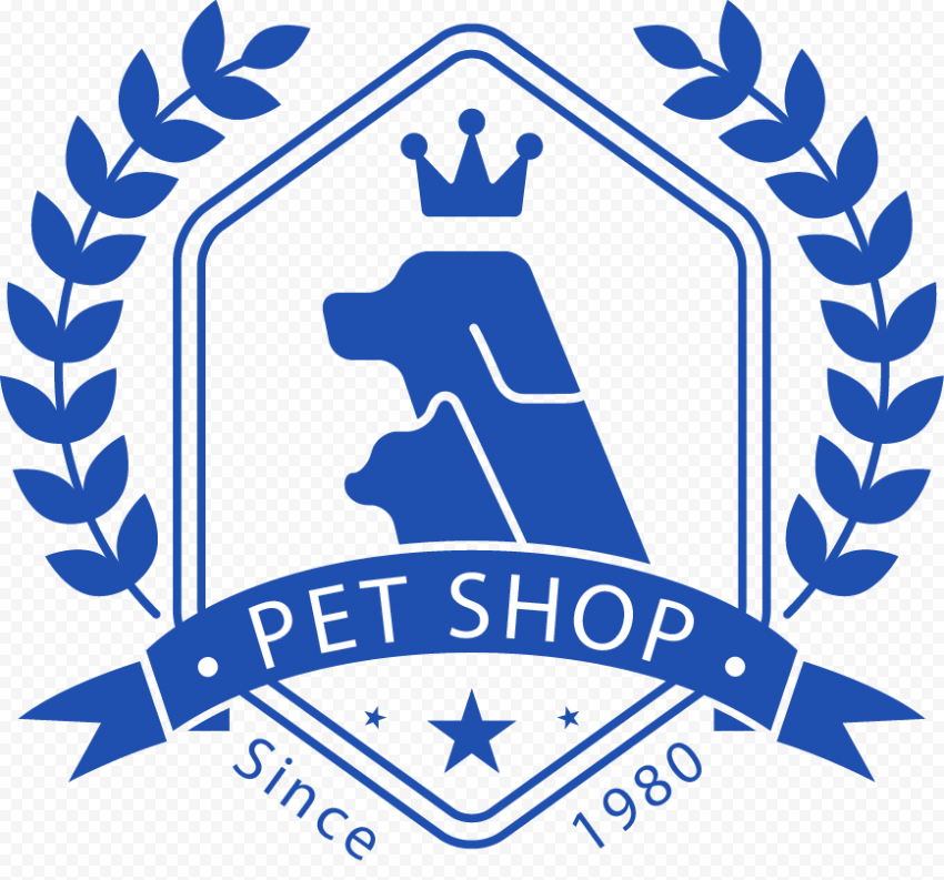 Watercolor pet store logo material, watercolor Painting, blue png