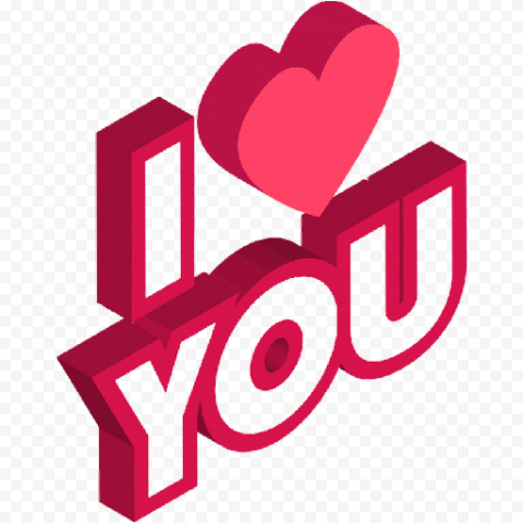Heart I Love You Word PNG HD