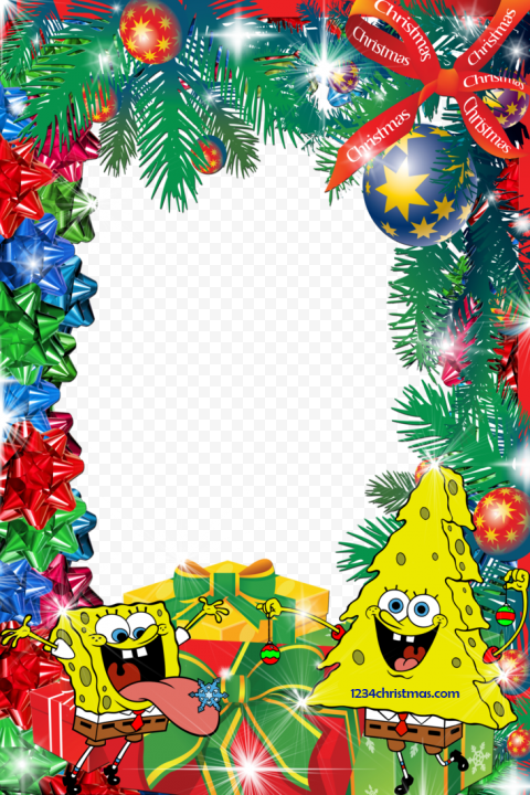 Green Christmas Frame PNG Image