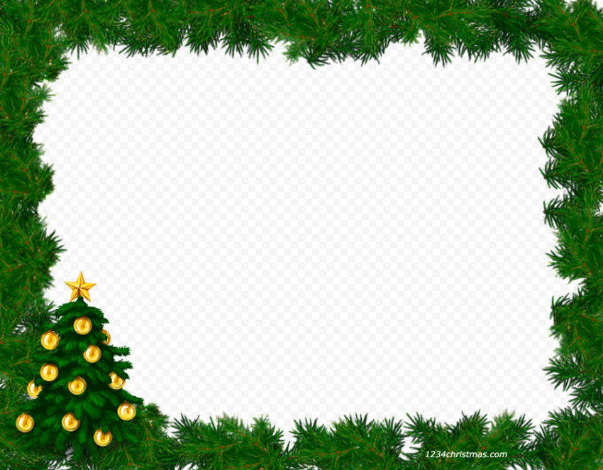 Green Christmas Frame PNG Pic
