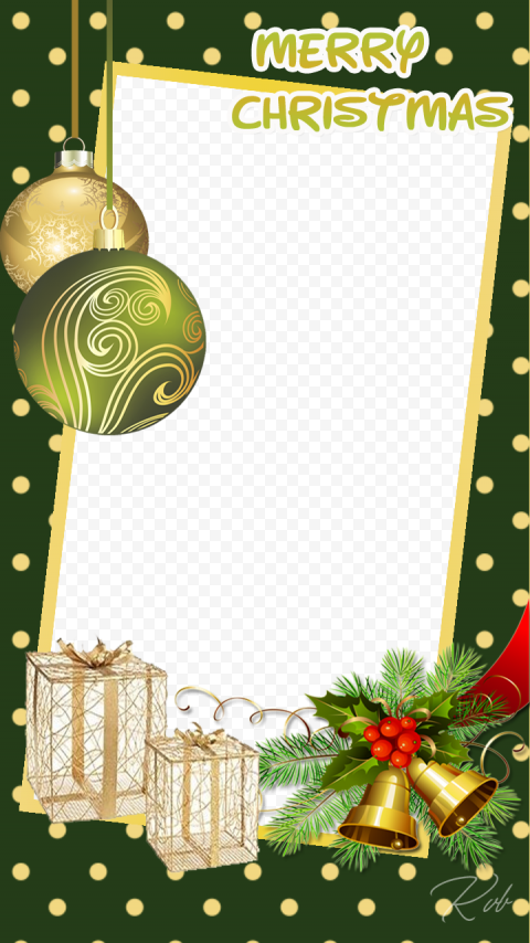 Green Christmas Frame Transparent PNG
