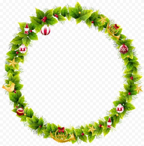 Round Christmas Frame Background PNG