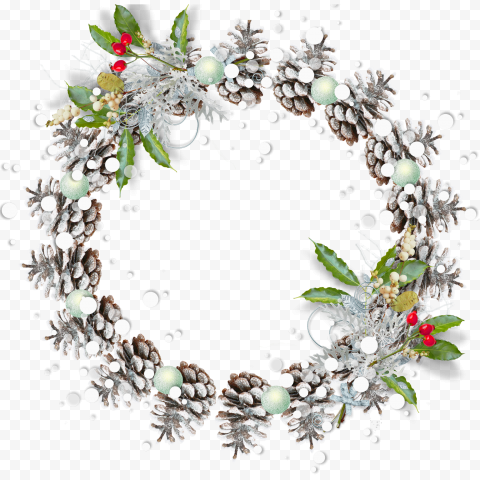 Round Christmas Frame Download PNG Image