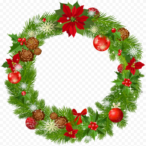Round Christmas Frame PNG Transparent