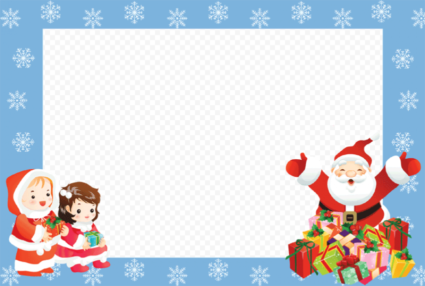Santa Christmas Frame PNG Image