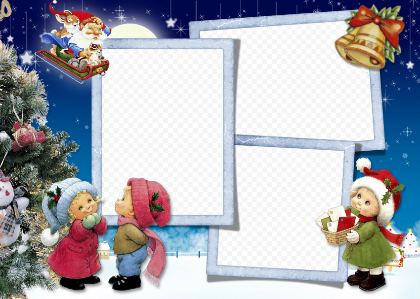 Santa Christmas Frame PNG Photo