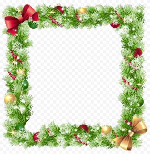 Square Christmas Frame Background PNG