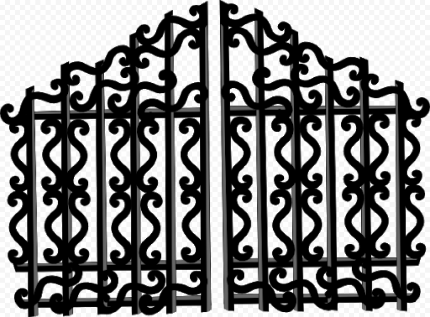 Black Steel Gate PNG HD