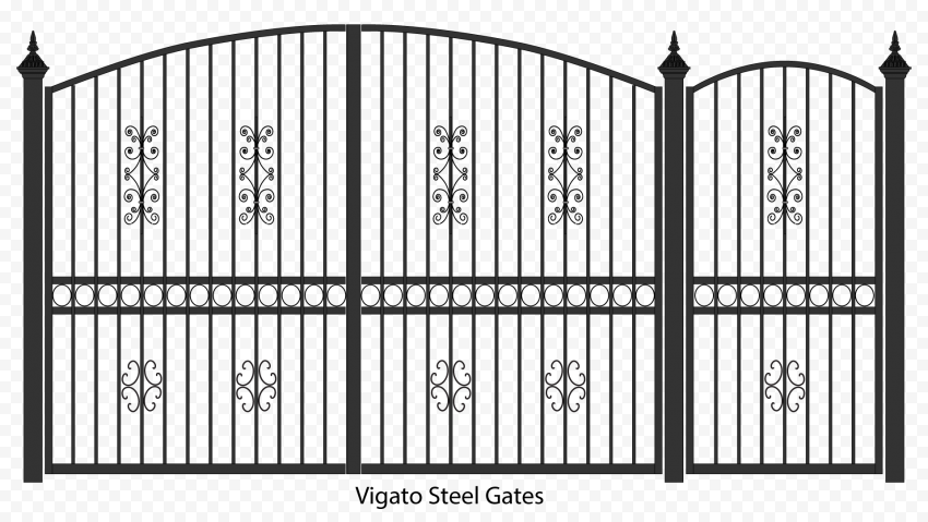 Black Steel Gate PNG Photos