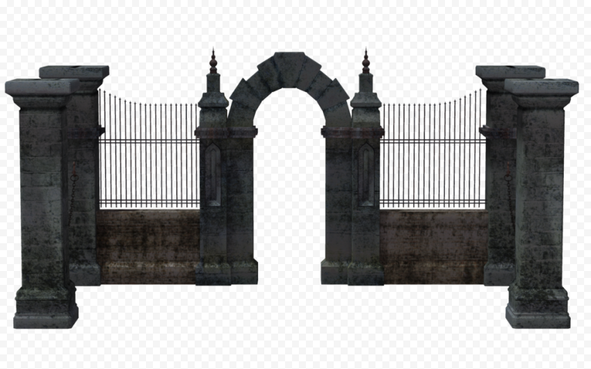 Black Steel Gate Transparent PNG