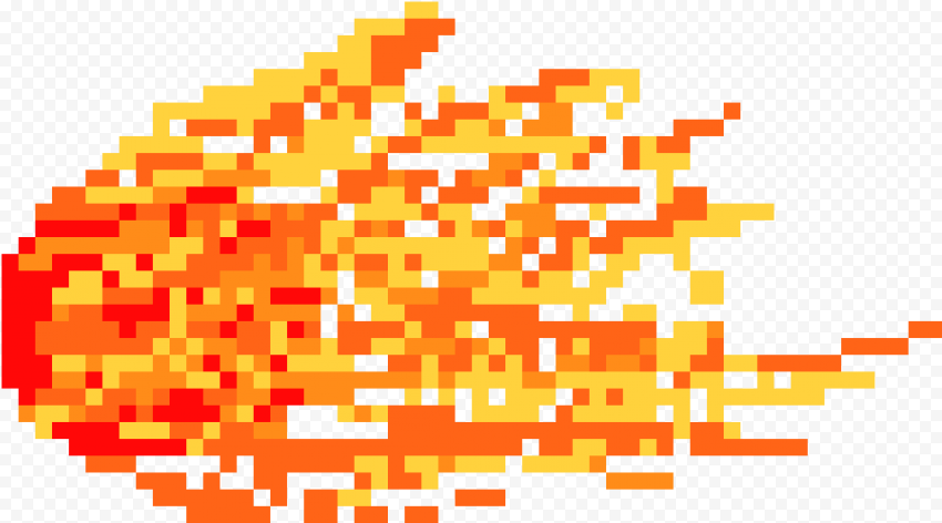 Pixel Fireball Transparent PNG